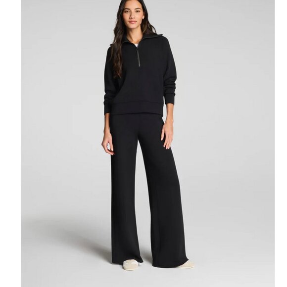 SPANX AirEssentials® Wide Leg Pant, Very Black, Size L - Picture 1 of 8